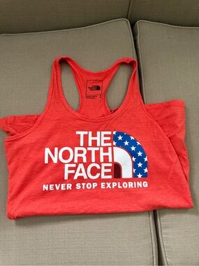 The North Face Red Racerback Tank with Stars Logo